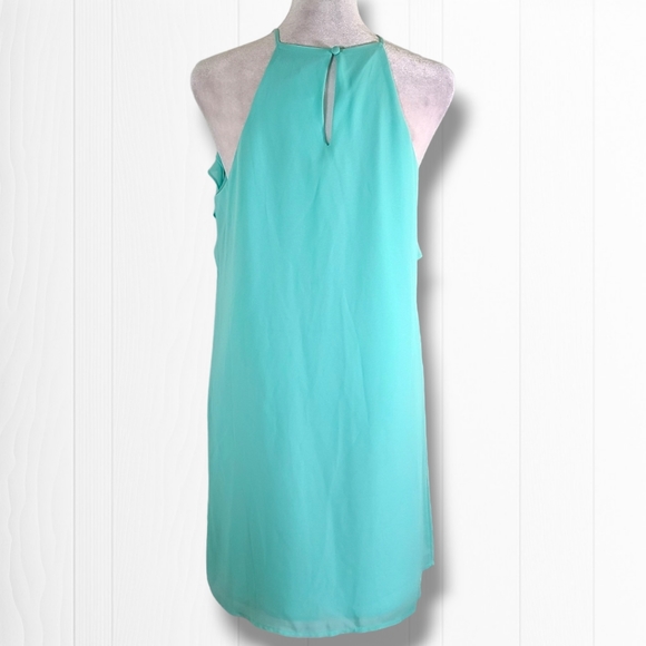 Naked Zebra Women's Mint Sheath Ruffle Halter Mini Dress Size Small - Picture 8 of 11